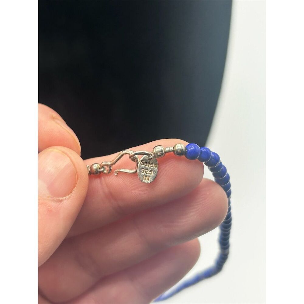 Blue Druzy Quartz Sterling Silver Pendant Necklace - Picture 3 of 3
